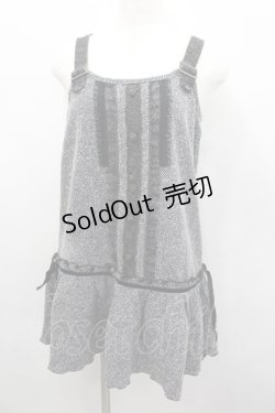 画像1: axes femme / 薔薇レース使いジャンパースカート  黒Ｘ白 I-26-02-13-031-AX-OP-SA-ZI