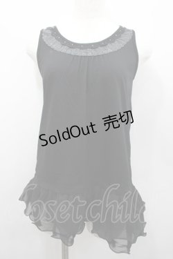 画像1: axes femme / 肩透けロングタンク  黒 I-26-02-13-032-AX-TO-SA-ZI