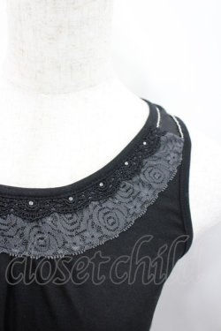 画像2: axes femme / 肩透けロングタンク  黒 I-26-02-13-032-AX-TO-SA-ZI