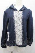 axes femme / レース配色ZIPパーカー  ネイビーＸ白 I-26-02-13-033-AX-TO-SA-ZI