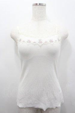 画像1: axes femme / パット付きレースキャミソール  アイボリー I-26-02-15-035-AX-TO-SA-ZI