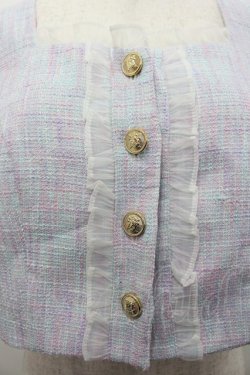 画像2: Ank Rouge / ラメツイードベスト  ラベンダーＸサックス I-26-02-15-037-CA-TO-SA-ZI