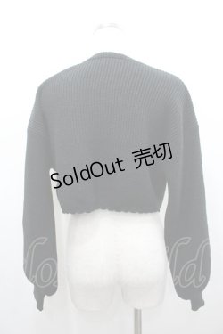 画像2: axes femme POETIQUE / リボンデザインショートカーディガン  黒Ｘ白 I-26-02-15-004-AX-TO-SA-ZI