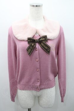 画像1: BABY,THE STARS SHINE BRIGHT / ファー衿つきカーディガン  ピンク I-26-02-15-038-BA-TO-SA-ZI