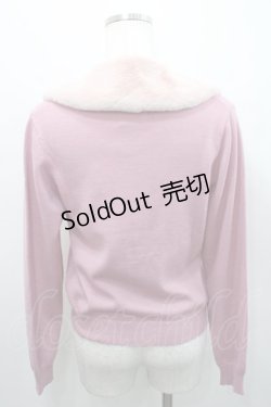 画像2: BABY,THE STARS SHINE BRIGHT / ファー衿つきカーディガン  ピンク I-26-02-15-038-BA-TO-SA-ZI