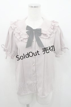 画像1: Ank Rouge / 2段レース襟半袖ブラウス  ピンク I-26-02-15-043-CA-BL-SA-ZI