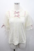 LIZ LISA / ボリュームスリーブレーストップス  アイボリーＸピンク I-26-02-15-044-LO-TO-SA-ZI