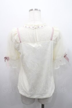 画像2: LIZ LISA / ボリュームスリーブレーストップス  アイボリーＸピンク I-26-02-15-044-LO-TO-SA-ZI