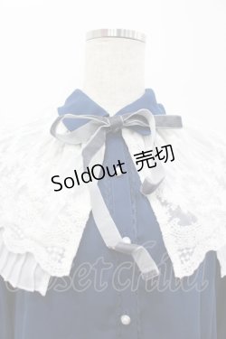 画像2: axes femme / ケープ風リボン付ブラウス  ネイビーＸ白 I-26-02-15-005-AX-BL-SA-ZI