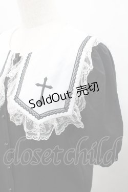 画像3: MA*RS / クロス刺繍スクエア襟半袖ブラウス  黒Ｘ白 I-26-02-15-047-EL-BL-SA-ZI