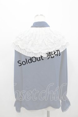 画像3: axes femme / ケープ風リボン付ブラウス  ネイビーＸ白 I-26-02-15-005-AX-BL-SA-ZI