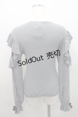 画像2: Rojita / ネックレス付肩ボリュームフリルニットトップス  グレー I-26-02-15-050-LO-TO-SA-ZI