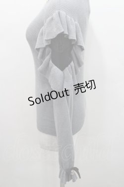 画像4: Rojita / ネックレス付肩ボリュームフリルニットトップス  グレー I-26-02-15-050-LO-TO-SA-ZI