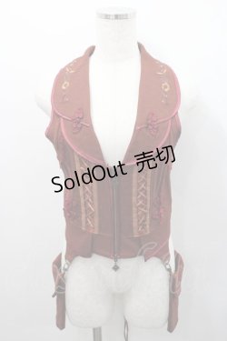 画像1: Ozz oneste / ポケット付きジレ  ボルドー I-26-02-15-051-OO-TO-SA-ZI