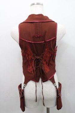 画像2: Ozz oneste / ポケット付きジレ  ボルドー I-26-02-15-051-OO-TO-SA-ZI