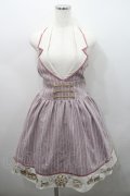 axes femme kawaii / 遊園地刺繍ベスト風ホルターワンピース M ピンク I-26-02-15-054-AX-OP-TE-ZI