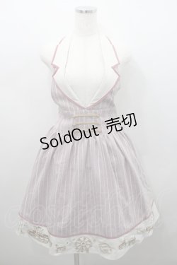 画像1: axes femme kawaii / 遊園地刺繍ベスト風ホルターワンピース M ピンク I-26-02-15-054-AX-OP-TE-ZI