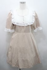 画像1: DearMyLoveRose / ヨーク襟半袖ワンピース M ベージュ I-26-02-15-056-EL-OP-SA-ZI (1)