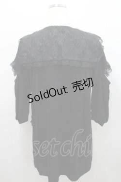 画像2: Swankiss / セーラーレース襟半袖カットワンピース  黒 I-26-02-15-058-CA-OP-SA-ZI