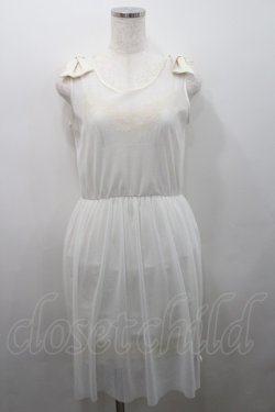 画像1: himitsu by syrup.(RoseMarie seoir) / 肩リボンドットノースリーブワンピース  白 I-26-02-15-059-LO-OP-SA-ZI