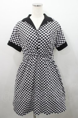 画像1: Jamie エーエヌケー / 市松柄半袖ワンピース  ピンクＸ黒 I-26-02-15-061-LO-OP-SA-ZI