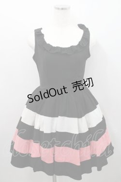 画像1: Honey Bunch / トリコロールワンピース S ブラック I-26-02-15-062-LO-OP-SA-ZI