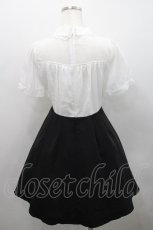 画像2: Rojita / シフォン切替半袖ワンピース  白Ｘ黒 I-26-02-15-068-LO-OP-SA-ZI (2)