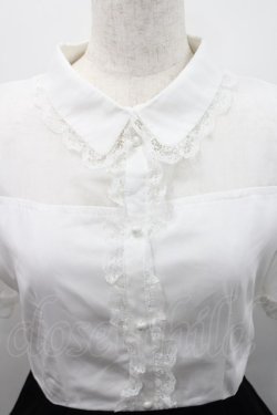 画像3: Rojita / シフォン切替半袖ワンピース  白Ｘ黒 I-26-02-15-068-LO-OP-SA-ZI