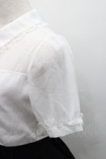 画像4: Rojita / シフォン切替半袖ワンピース  白Ｘ黒 I-26-02-15-068-LO-OP-SA-ZI (4)