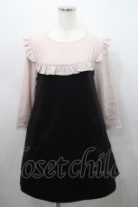 画像1: le reve vaniller / フリルヨークバイカラーワンピース M ピンク×ブラック I-26-02-15-073-LO-OP-SA-ZI (1)