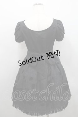 画像2: L'EST ROSE / フロッキー薔薇チュール半袖ワンピース 2 黒 I-26-02-15-078-LO-OP-SA-ZI