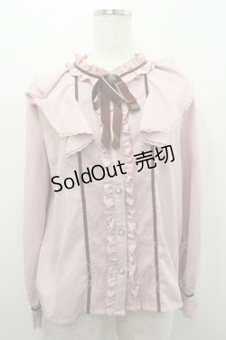 画像1: axes femme / ボウタイブラウス  ピンクＸブラウン I-26-02-15-009-AX-BL-SA-ZI