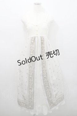 画像1: axes femme / クラシック花柄マキシワンピース M 生成り I-26-02-15-085-AX-OP-TE-ZI