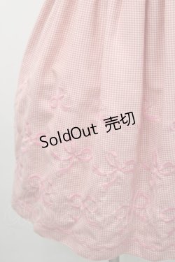画像4: Shirley Temple / 千鳥格子リボン刺繍ジャンパースカート 160 ピンク I-26-02-15-087-ET-OP-SA-ZI