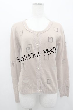 画像1: axes femme / 額縁刺繍カーディガン  ピンク I-26-02-15-010-AX-TO-SA-ZI