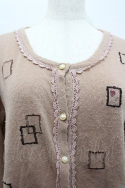 画像2: axes femme / 額縁刺繍カーディガン  ピンク I-26-02-15-010-AX-TO-SA-ZI