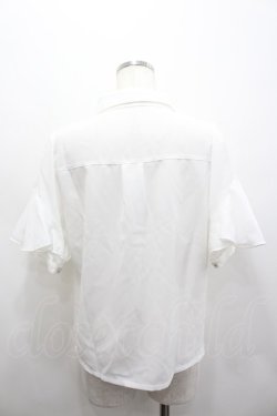 画像3: axes femme POETIQUE / タイ付ラッフルフリル半袖ブラウス  白 I-26-02-15-001-AX-BL-HR-ZI