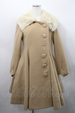 画像1: elements,H / ファー襟&ロゴボタンロングコート  ブラウン I-26-02-15-096-PU-CO-SA-ZI