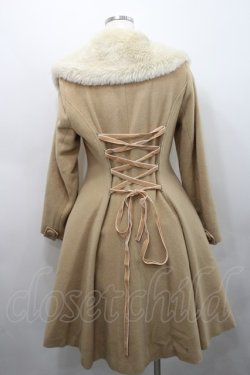 画像2: elements,H / ファー襟&ロゴボタンロングコート  ブラウン I-26-02-15-096-PU-CO-SA-ZI