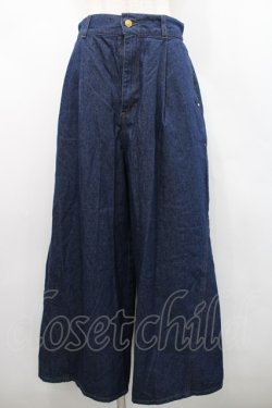 画像1: axes femme / バックリボンワイドデニムパンツ  インディゴ I-26-02-15-103-AX-PA-HR-ZI