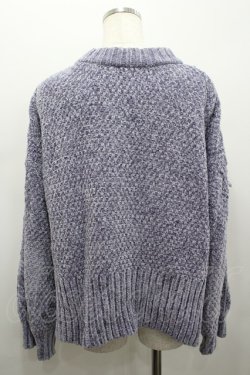 画像3: axes femme / 袖パールベロアモールニット  ラベンダー I-26-02-15-011-AX-TO-HR-ZI