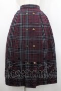 axes femme / フロッキーチェックスカート  ボルドーチェック I-26-02-15-105-AX-SK-SA-ZI