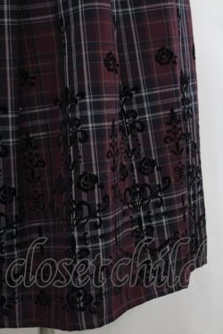 画像3: axes femme / フロッキーチェックスカート  ボルドーチェック I-26-02-15-105-AX-SK-SA-ZI