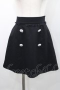 Ank Rouge / ビジューボタン付きスカート  黒Ｘシルバー I-26-02-15-111-CA-SK-SA-ZI