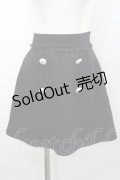 Ank Rouge / ビジューボタン付きスカート  黒Ｘシルバー I-26-02-15-111-CA-SK-SA-ZI