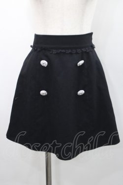 画像1: Ank Rouge / ビジューボタン付きスカート  黒Ｘシルバー I-26-02-15-111-CA-SK-SA-ZI