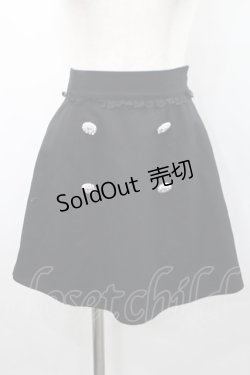 画像1: Ank Rouge / ビジューボタン付きスカート  黒Ｘシルバー I-26-02-15-111-CA-SK-SA-ZI