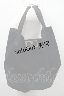 画像2: PINK HOUSE / くまワッペンバケツ型バッグ  黒Ｘ白 I-26-02-15-114-LO-BG-SA-ZT0222K