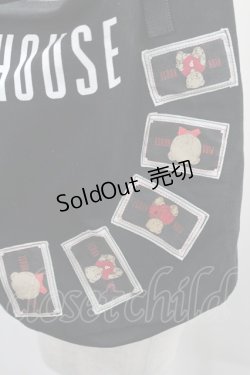 画像3: PINK HOUSE / くまワッペンバケツ型バッグ  黒Ｘ白 I-26-02-15-114-LO-BG-SA-ZT0222K