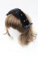 画像1: m petit by misako / ファーパールヘッドドレス  黒Ｘ白 I-26-02-15-115-LO-AC-SA-ZI (1)